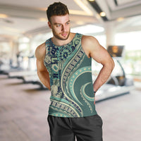 Hawaiian Hibiscus Tribal Vintage Motif Men Tank Top Ver 1 LT9 Sea Green - Polynesian Pride