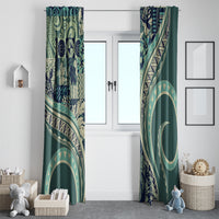 Hawaiian Hibiscus Tribal Vintage Motif Window Curtain Ver 1 LT9 - Polynesian Pride