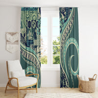 Hawaiian Hibiscus Tribal Vintage Motif Window Curtain Ver 1 LT9 - Polynesian Pride