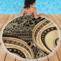 Hawaiian Hibiscus Tribal Vintage Motif Beach Blanket Ver 2 LT9 - Polynesian Pride