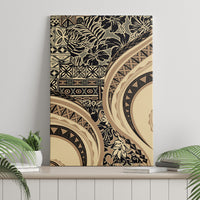 Hawaiian Hibiscus Tribal Vintage Motif Canvas Wall Art Ver 2 LT9 - Polynesian Pride