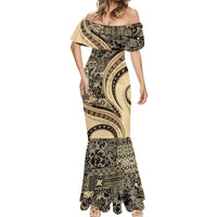 Hawaiian Hibiscus Tribal Vintage Motif Mermaid Dress Ver 2 LT9 - Polynesian Pride
