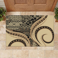 Hawaiian Hibiscus Tribal Vintage Motif Rubber Doormat Ver 2 LT9 - Polynesian Pride