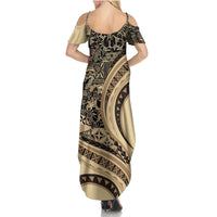 Hawaiian Hibiscus Tribal Vintage Motif Summer Maxi Dress Ver 2 LT9 - Polynesian Pride