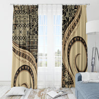 Hawaiian Hibiscus Tribal Vintage Motif Window Curtain Ver 2 LT9 - Polynesian Pride
