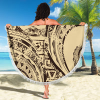 Hawaiian Hibiscus Tribal Vintage Motif Beach Blanket Ver 3 LT9 - Polynesian Pride