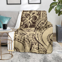 Hawaiian Hibiscus Tribal Vintage Motif Blanket Ver 3 LT9 - Polynesian Pride