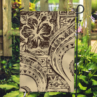 Hawaiian Hibiscus Tribal Vintage Motif Garden Flag Ver 3 LT9 Garden Flag Beige - Polynesian Pride