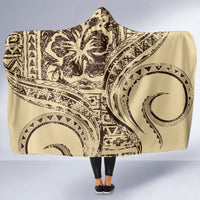 Hawaiian Hibiscus Tribal Vintage Motif Hooded Blanket Ver 3 LT9 - Polynesian Pride