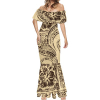 Hawaiian Hibiscus Tribal Vintage Motif Mermaid Dress Ver 3