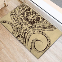 Hawaiian Hibiscus Tribal Vintage Motif Rubber Doormat Ver 3 LT9 - Polynesian Pride
