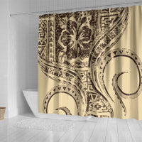 Hawaiian Hibiscus Tribal Vintage Motif Shower Curtain Ver 3