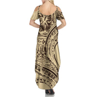 Hawaiian Hibiscus Tribal Vintage Motif Summer Maxi Dress Ver 3 LT9 - Polynesian Pride