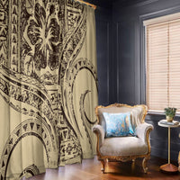 Hawaiian Hibiscus Tribal Vintage Motif Window Curtain Ver 3 LT9 - Polynesian Pride