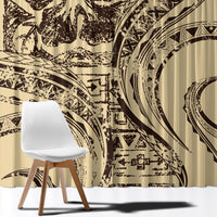 Hawaiian Hibiscus Tribal Vintage Motif Window Curtain Ver 3 LT9 - Polynesian Pride