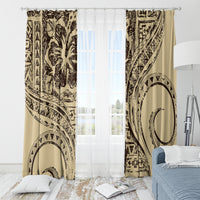 Hawaiian Hibiscus Tribal Vintage Motif Window Curtain Ver 3 LT9 - Polynesian Pride