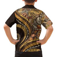 Hawaiian Hibiscus Tribal Vintage Motif Family Matching Tank Maxi Dress and Hawaiian Shirt Ver 4