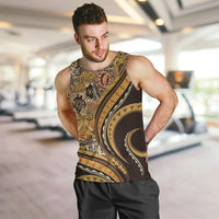 Hawaiian Hibiscus Tribal Vintage Motif Men Tank Top Ver 4 LT9 Gold - Polynesian Pride