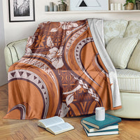 Hawaiian Hibiscus Tribal Vintage Motif Blanket Ver 5 LT9 Gold - Polynesian Pride
