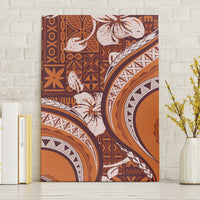 Hawaiian Hibiscus Tribal Vintage Motif Canvas Wall Art Ver 5 LT9 Without Frame Gold - Polynesian Pride