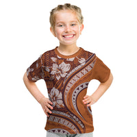 Hawaiian Hibiscus Tribal Vintage Motif Kid T Shirt Ver 5 LT9 Gold - Polynesian Pride