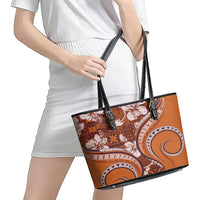 Hawaiian Hibiscus Tribal Vintage Motif Leather Tote Bag Ver 5 LT9 - Polynesian Pride