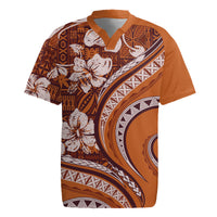 Hawaiian Hibiscus Tribal Vintage Motif Rugby Jersey Ver 5 LT9 Gold - Polynesian Pride