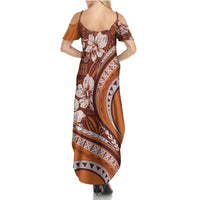 Hawaiian Hibiscus Tribal Vintage Motif Summer Maxi Dress Ver 5 LT9 - Polynesian Pride