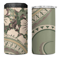 Hawaiian Hibiscus Tribal Vintage Motif 4 in 1 Can Cooler Tumbler Ver 6