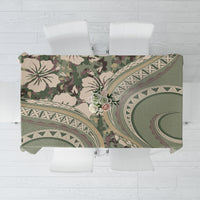Hawaiian Hibiscus Tribal Vintage Motif Tablecloth Ver 6 LT9 Green Pastel - Polynesian Pride