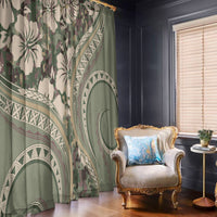 Hawaiian Hibiscus Tribal Vintage Motif Window Curtain Ver 6 LT9 - Polynesian Pride
