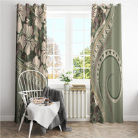 Hawaiian Hibiscus Tribal Vintage Motif Window Curtain Ver 6 LT9 - Polynesian Pride