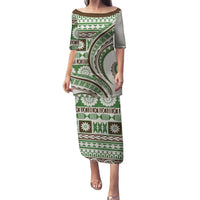 Hawaiian Hibiscus Tribal Vintage Motif Family Matching Puletasi and Hawaiian Shirt Ver 7