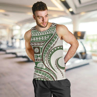 Hawaiian Hibiscus Tribal Vintage Motif Men Tank Top Ver 7 LT9 Green - Polynesian Pride