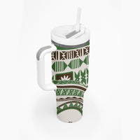 Hawaiian Hibiscus Tribal Vintage Motif Tumbler With Handle Ver 7