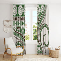 Hawaiian Hibiscus Tribal Vintage Motif Window Curtain Ver 7 LT9 - Polynesian Pride
