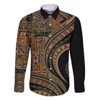 Hawaiian Hibiscus Tribal Vintage Motif Family Matching Tank Maxi Dress and Hawaiian Shirt Ver 8