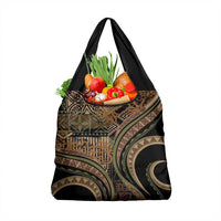 Hawaiian Hibiscus Tribal Vintage Motif Grocery Bag Ver 8 LT9 1-pack One Size Brown - Polynesian Pride