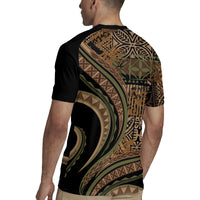 Hawaiian Hibiscus Tribal Vintage Motif Rugby Jersey Ver 8 LT9 - Polynesian Pride