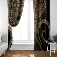 Hawaiian Hibiscus Tribal Vintage Motif Window Curtain Ver 8 LT9 - Polynesian Pride