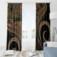 Hawaiian Hibiscus Tribal Vintage Motif Window Curtain Ver 8 LT9 - Polynesian Pride