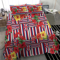 Hawaii Hibiscus Lei Bedding Set Hawaiian Flag Motif