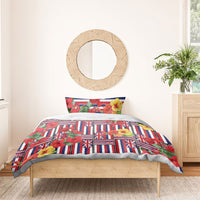 Hawaii Hibiscus Lei Bedding Set Hawaiian Flag Motif