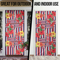 Hawaii Hibiscus Lei Door Cover Hawaiian Flag Motif