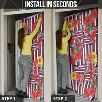 Hawaii Hibiscus Lei Door Cover Hawaiian Flag Motif