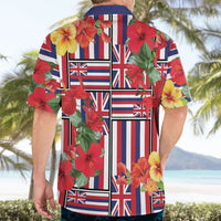 Hawaii Hibiscus Lei Hawaiian Shirt Hawaiian Flag Motif LT9 - Polynesian Pride