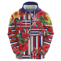 Hawaii Hibiscus Lei Hoodie Hawaiian Flag Motif