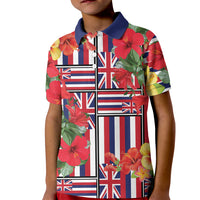 Hawaii Hibiscus Lei Kid Polo Shirt Hawaiian Flag Motif