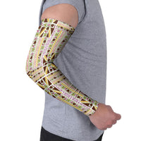 Hawaii Lokelani Pikake Lei Arm Sleeves Hawaiian Flag Motif