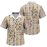 Hawaii Lokelani Pikake Lei Family Matching Short Sleeve Bodycon Dress and Hawaiian Shirt Hawaiian Flag Motif LT9 Son's Shirt White - Polynesian Pride
